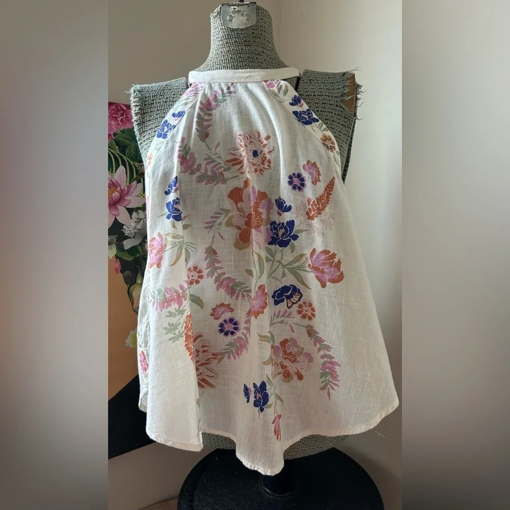 FREE PEOPLE EMILY TOP. BOHO CHIC, GORGEOUS, FLATTERING, Sz. L. 100% COTTON